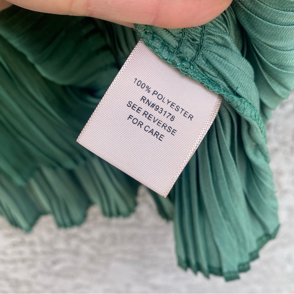 PHILOSOPHY Ruched Emerald Green V Neck Blouse - Picture 7 of 10